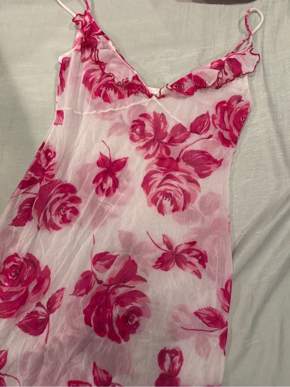 Y2K Victoria Secret Pink Floral Slip Dress